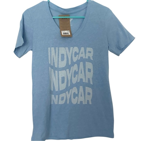IndyCar women’s V-neck short sleeved T-shirt, light blue NWT Size small - Picture 2 of 5